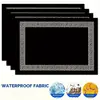 Mantel Geométrico Negro, Rectangular con Patrón de Lino Textura de Bambú Poliéster Lavable, Impermeable y a Prueba de Aceite