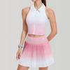 Conjunto de Ropa de Tenis Transfronterizo Europeo y Americano Caijue para Mujer, Chaleco con Solapa Grande Degradada, Conjunto Deportivo de Bádminton