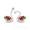Adornos de Cisne de Cristal en Forma de Corazón Regalo de Cumpleaños para Novia Artesanías Creativas Adornos para Decoración de Escritorio Mostrador Venta al por Mayor