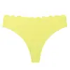 Pantaletas de Hielo Sin Costuras de Cintura Baja Europeas y Americanas, Pantaletas de Mujer de una Pieza Adhesivas de Color Sólido con Cintura Ondulada Hueca
