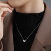 SHIAI estilo japonês e coreano s925 prata esterlina em forma de coração pingente clavícula cadeia luz de nicho de luxo moda de alta qualidade colar de prata esterlina