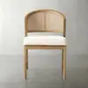 Silla de Comedor de Madera Maciza Estilo Nórdico Silla para Mesa de Té Estilo Tronco Silla con Respaldo de Ratán para Hotel de Diseño B&B