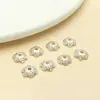 Bandeja de Flor Hueca Rellena de Oro de 18K Tapa de Flor Conservante del Color Bandeja de Cuentas Espaciador DIY Joyería Pulsera Espaciador Accesorios de Cuentas Sueltas