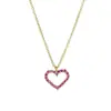 Nuevo Collar Coreano Colorido con Corazón de Diamantes Completos para Mujer, Lujo Ligero, Moderno, Dulce, Versátil, Incrustado de Diamantes, Colgante Hueco Super Brillante