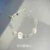Pulsera Elegante y Transparente con Hebilla de Paz y Perlas para Mujer, Pulsera Artística de Lujo Ligero de Nicho, Accesorio de Mano Versátil Simple y de Moda Personalizado