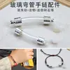 Tubo de Vidro Curvo Transparente Pingente Frasco de Tubo de Vidro Pulseira Colar DIY Pode Conter Tubo Pingente Talismã de Escritura de Cinábrio
