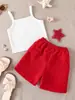 Traje de baño de tirantes para niñas Traje de shorts de tirantes con estampado de mariposas transfronterizo Conjunto de dos piezas de tirantes de mariposas
