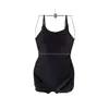 Nuevo Traje de Baño Negro de Tirantes Una Pieza para Mujer, de Cintura Alta, Adelgazante, que Moldea la Cadera, Espalda Hermosa, Atrevido y Sexy