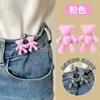 Fivela Ajustadora de Cintura em Formato de Urso, Removível, Sem Necessidade de Pregos ou Costura, Botão de Cintura para Jeans, Ferramenta Mágica para Ajustar o Tamanho da Cintura de Grande para Pequeno