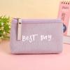 Estilo Coreano ins Bolsa de Almacenamiento Cambia Corazón para Niña Bolsa de Cosméticos Simple Portátil Viaje de Estudiante Bolsa de Lona con Cremallera de Color Sólido