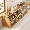 Portavasos de Madera Maciza Estante de Almacenamiento Portavasos de Té de Escritorio Taza de Café Taza de Agua Encimera de Mesa Cubierta a Prueba de Polvo Aparador