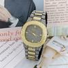 Atacado Moda relógio de diamante feminino pulseira sólida de aço inoxidável Relógio masculino Relógio feminino de diamante entrega em peça única