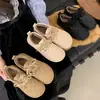 Botas de nieve para mujer, nueva colección otoño/invierno 2026, engrosadas y forradas de felpa para abrigar, mocasines de suela blanda con cordones y zapatos de algodón acolchados