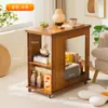 Mesa Pequena Multifuncional Dobrável de Bambu para Apartamentos Pequenos, Aparador para Sala de Estar, Carrinho Móvel Doméstico, Mesa Lateral para Sofá