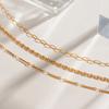 Collar de Acero Inoxidable Wanxing para Mujer, Anillo Geométrico Estilo Ins Cadena para Suéter de Acero de Titanio, Collar de Accesorios de Lujo Ligero de Nicho