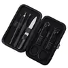 Set de Cortauñas Negro Set de 7 Piezas de Cortauñas Set de Cortauñas de Acero Inoxidable Herramientas de Manicura para Cortauñas