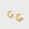 Serie Diosa de las Flores Pendientes de Flor para Mujer Oro y Plata Pendientes de Flor Tridimensionales Nuevo Diseño de Nicho Pendientes de Gama Alta para Mujer