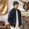 Suéter cárdigan de punto grueso de 7 hilos estilo retro americano para hombre, adecuado para primavera y otoño, con doble cremallera y cuello semi-alto, una prenda exterior de punto para hombre, perfecta para otoño e invierno