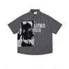 Camisa de Manga Corta con Estampado de Cuadros Patchwork Estilo Europeo y Americano para Hombres y Mujeres, Camisa Casual Holgada de Calle de Moda para Verano, Pareja