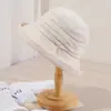 Chapéu de Pescador Pérola Novo Estilo Primavera e Outono para Mulheres, Proteção Solar, Leve, Dobrável, Versátil, Chapéu Bucket Moda Coreana
