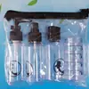 Traje de botellas pequeñas cosméticos de viaje crema limpiador facial gel de ducha subempaque de viaje traje negro botella vacía