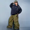Conjunto de Roupa de Performance Infantil Estilo Americano Moletom com Capuz para Meninos Dança de Rua Hip Hop Conjunto de Roupas de Performance Soltas Roupas da Moda para Dança de Rua
