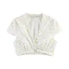 Comércio Exterior Transfronteiriço Novo Conjunto de Verão Feminino com Top Curto e Saia de Popeline Floral de Manga Curta com Decote em V