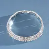 Pulsera de Hebilla de Bloqueo Hueca Cruzada Redonda y Cuadrada Incrustada con Diamantes Transfronteriza Europea y Americana, Lujo Ligero, Personalizada, Joyería Sencilla para la Mano para Mujeres