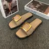 Pantuflas Planas de Verano para Mujer Transfronterizas 2023, Versátiles, Casuales, Cómodas, Antideslizantes, Suela Suave, Calzado de Exterior, Elegantes Chanclas de Playa