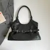 Bolsa de Ombro para o Dia a Dia de Grande Capacidade, Bolsa Tote de Mão Estilo Motociclista, Bolsa de Axila com Fivela de Cinto, Bolsa Tote de Grande Capacidade para Mulheres