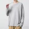 Ropa exterior nueva para hombre 2026 cuello redondo color liso para ir al trabajo, casual, transpirable, simple, sudadera ajustada