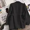 Traje de Chaqueta con Cordones Negro para Mujer 2024 Otoño Nuevo Estilo Sentido del Diseño Elegante Estilo Coreano Casual de Moda Traje Mujer