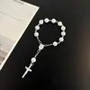 Nuevo Pulsera de Bautizo con Cuentas de Flor Rosa de Amazon Pulsera de Boda Amor Pulsera de Oración con Bolsa de Gasa Regalo Pulsera para Mujer