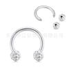 Jiang Ti F136 Brincos de titânio Full Diamond Shambhala Mud Diamond Soft Ceramic Ball Ear Nail G23 Titanium Alloy Puncture Jewelry