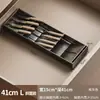 2026 Nuevo Modelo Gris Gunmetal Tablero Divisor de Almacenamiento para Cajones de Cocina Compartimento Integrado para Gabinete para Guardar Espátulas, Palillos y Cucharas