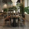 Mesas y sillas de estilo rústico para restaurantes de alta gama, cafeterías y restaurantes de fusión de moda y nicho que sirven cocina occidental, hechas de madera maciza