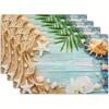 Mantel de Playa con Conchas Más Vendido Transfronterizo Océano Azul Decoración de Mesa de Comedor Mesa de Café Mantel Impermeable y Aislante