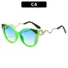 Óculos de Sol de Nova Moda Europeus e Americanos com Templo em Forma de Cobra High-End Personalidade Tendência Gatinho Óculos de Sol Ins Óculos Transfronteiriços