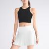 Conjunto de Ropa Deportiva de Yoga para Mujer, Estilo de Alta Gama, Chaleco Deportivo de Espalda Cruzada, Falda Deportiva de Yoga Fitness, Anti-Exposición