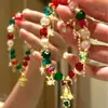 Pulseira de Sino de Natal Edição Limitada com Pingente de Sino para Mulheres Pulseira Retro de Sino de Natal Acessível de Luxo de Alta Qualidade