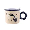 Fabricante Original Personaliza Tazas de Cerámica, Tazas de Cerámica Esmaltada a Alta Temperatura, Tazas de Oficina Personalizadas con Tapas y Cucharas, Fábrica de Tazas