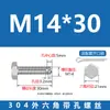 Tornillos de Acero Inoxidable 304 con Agujeros en el Extremo, Gb31.1, con Agujeros, Tornillos Antiaflojamiento Externos Hexagonales de Acero Inoxidable M6M8M10