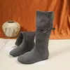 Novas Botas de Cavaleiro de 5cm Botas Longas Femininas Salto Bloco Amassadas Botas de Salto Alto Escondido Dopamina Outono/Inverno Botas Longas de Duas Vias