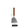Espátula de Cozinha de Aço Inoxidável com Cabo de Madeira Espátula para Fritar Teppanyaki Espátula Perfurada Espátula para Bife Espátula Triangular Espátula para Pizza Crepe