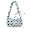 Bolso de lona con diseño único de lunares para mujer, nueva colección de verano 2026, bolso tipo cubo casual moderno y popular