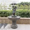 Adornos de Personajes de Resina Fluyente de Agua Transfronterizos del Fabricante para Niños y Niñas para Decorar Patio Decoración de Jardín Paisaje de Piso de Agua Circulante