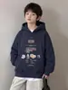 Sudadera con capucha para niño Ropa de invierno para niños grandes Ropa de invierno Una pieza de forro polar engrosado con terciopelo adicional Otoño/Invierno 2026 Nueva de moda