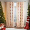 Sala de estar y Dormitorio Estilo Americano Ventana Saliente Balcón Cortina Transparente Algodón y Lino Cortina Bordada de Navidad Decoración de Ventana Festiva Terminada Transfronterizo