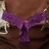 Lingerie Sexy Lingerie Sexy Laço Cintura Baixa Renda Fio Dental Desejo Puro Lingerie Emocional Calcinha T N09