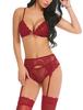 Pijamas de renda de camisola feminina sexy, três peças de suspensórios, cuecas, pijamas sexy, extremamente tentador, comércio exterior europeu e americano